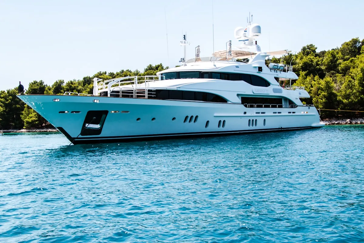 Luxury motor yacht on the water